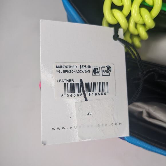 KURT GEIGER Brixton Lock Bag in Neon Rainbow New With Tag Retail $325 - Picture 6 of 12